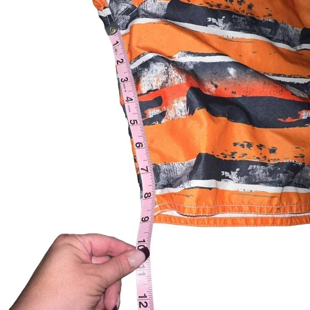 Joe Boxer Orange Black Swim Trunks Board Shorts Seas‎ 3912 Mens Size XL Lined